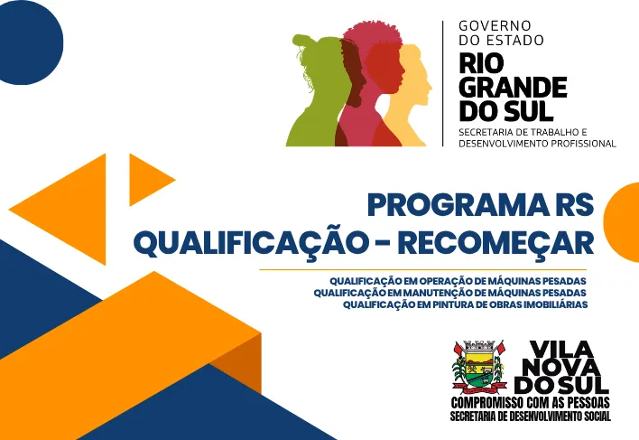 CURSOS GRATUITOS DE QUALIFICAÇÃO PROFISSIONAL – PROGRAMA RS QUALIFICAÇÃO RECOMEÇAR – VILA NOVA DO SUL/RS – EDITAL Nº 001/2026